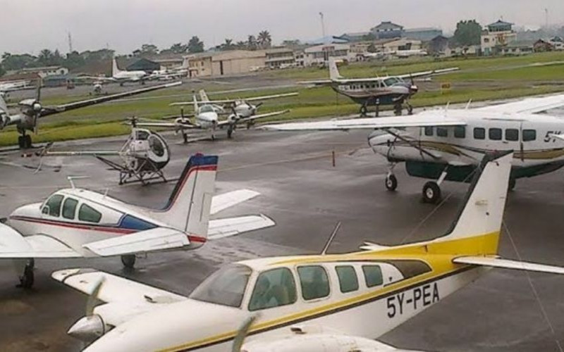 Aircrafts on an airstrip COURTESY