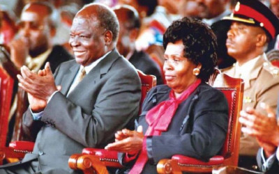 Former president Mwai Kibaki and his late wife Mama Lucy Kibaki COURTESY