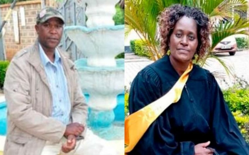 Murder suspect Stephen Muriithi and his victim Lydia Nyaguthii COURTESY