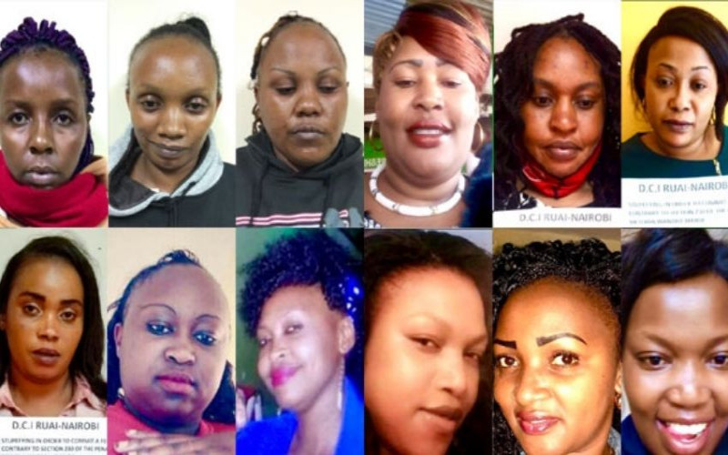 The 'Basmati Babes' gang who have been drugging unwitting victims and stealing their cash and valuables in a syndicate led by Samuel Muvota who was shot in broad daylight in Mirema PHOTOS: DCI, Twitter