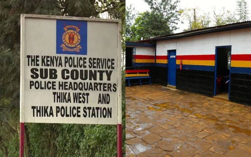 The Thika Police station where the escapees were being held PHOTO: DCI, Twitter