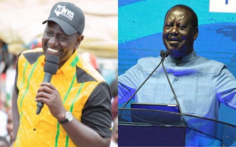 UDA Party leader William Ruto and Orange Democratic Movement leader Raila Odinga COURTESY