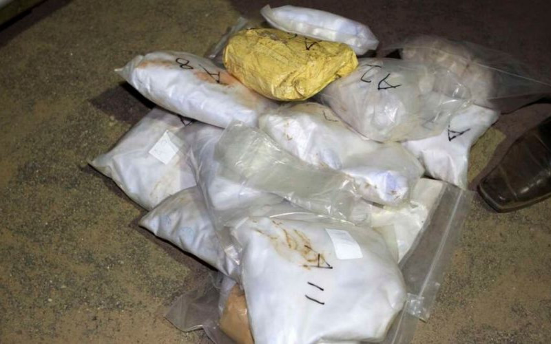 Narcotic drugs impounded during a past police raid. PHOTO :The Nation