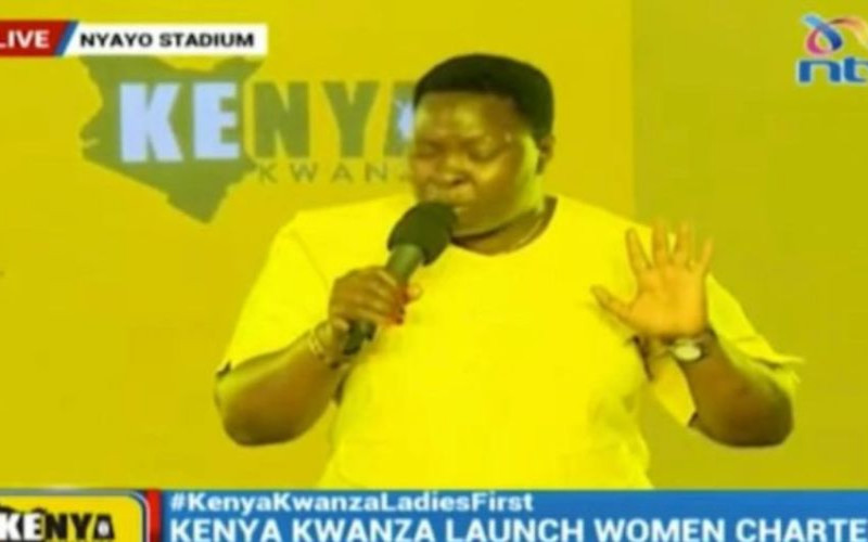 Pastor Jane Wairimu referred Kenya Kwanza as Kenya Kwisha while praying for Deputy President William Ruto and his running mate Rigathi Gachagua. PHOTO:NTV Screengrab