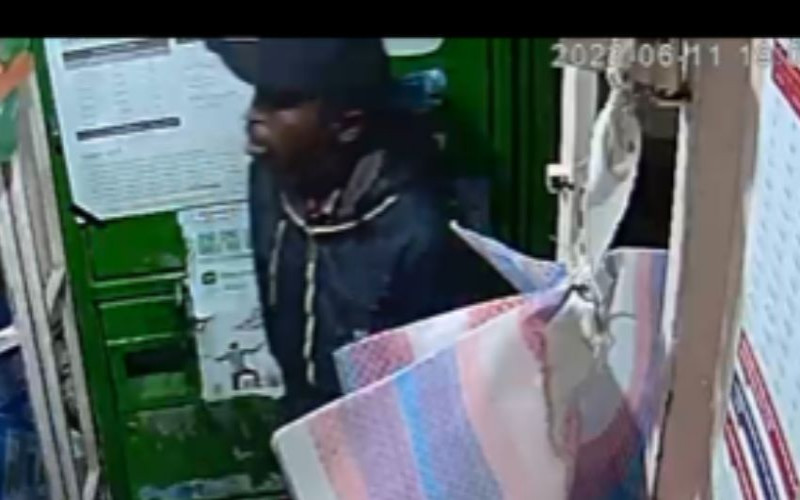 Screengrab of the CCTV footage of the shooting at the Adams Arcade Market in Nairobi. COURTESY