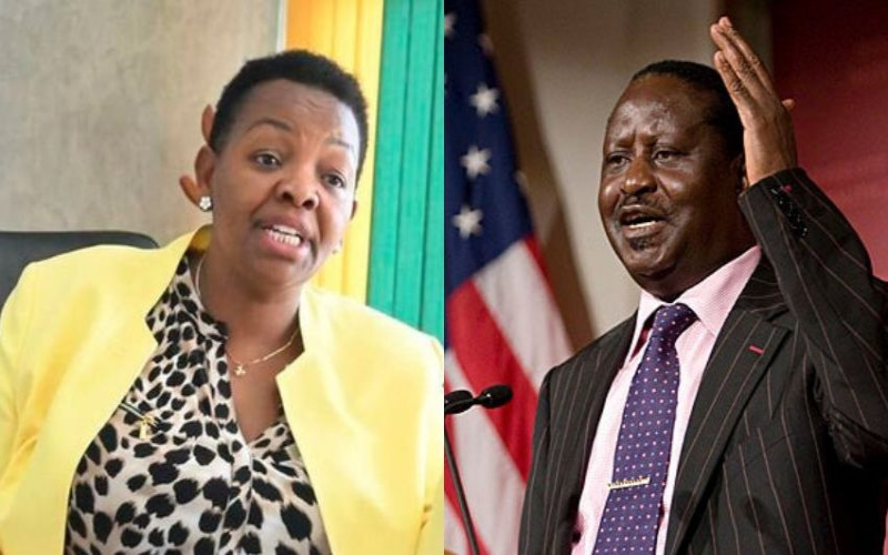 UDA Secretary General Veronica Maina and Azimio One Kenya Presidential Candidate Raila Odinga COURTESY
