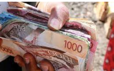 Kenyan money being counted FILE:COURTESY