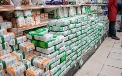 Maize flour displayed at a supermarket. PHOTO:JOSEPH KANYI|NMG