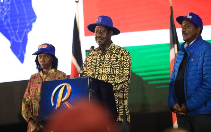 Raila Odinga ,Martha Karua and Kalonzo Musyoka on August 16,2022. IMAGE:LUCY WANJIRU|NMG
