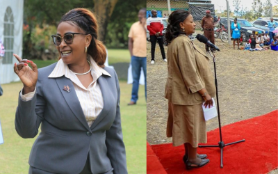 Machakos Governor Wavinya Ndeti and the photo that went viral of her in an unflattering outfit. PHOTO: Wavinya Ndeti, Twitter
