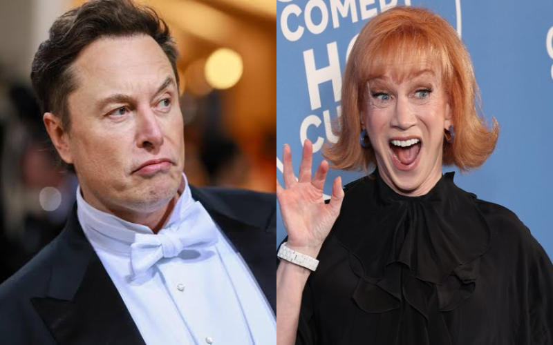 Twitter boss Elon Musk and American comedian Kathy Griffin. COURTESY